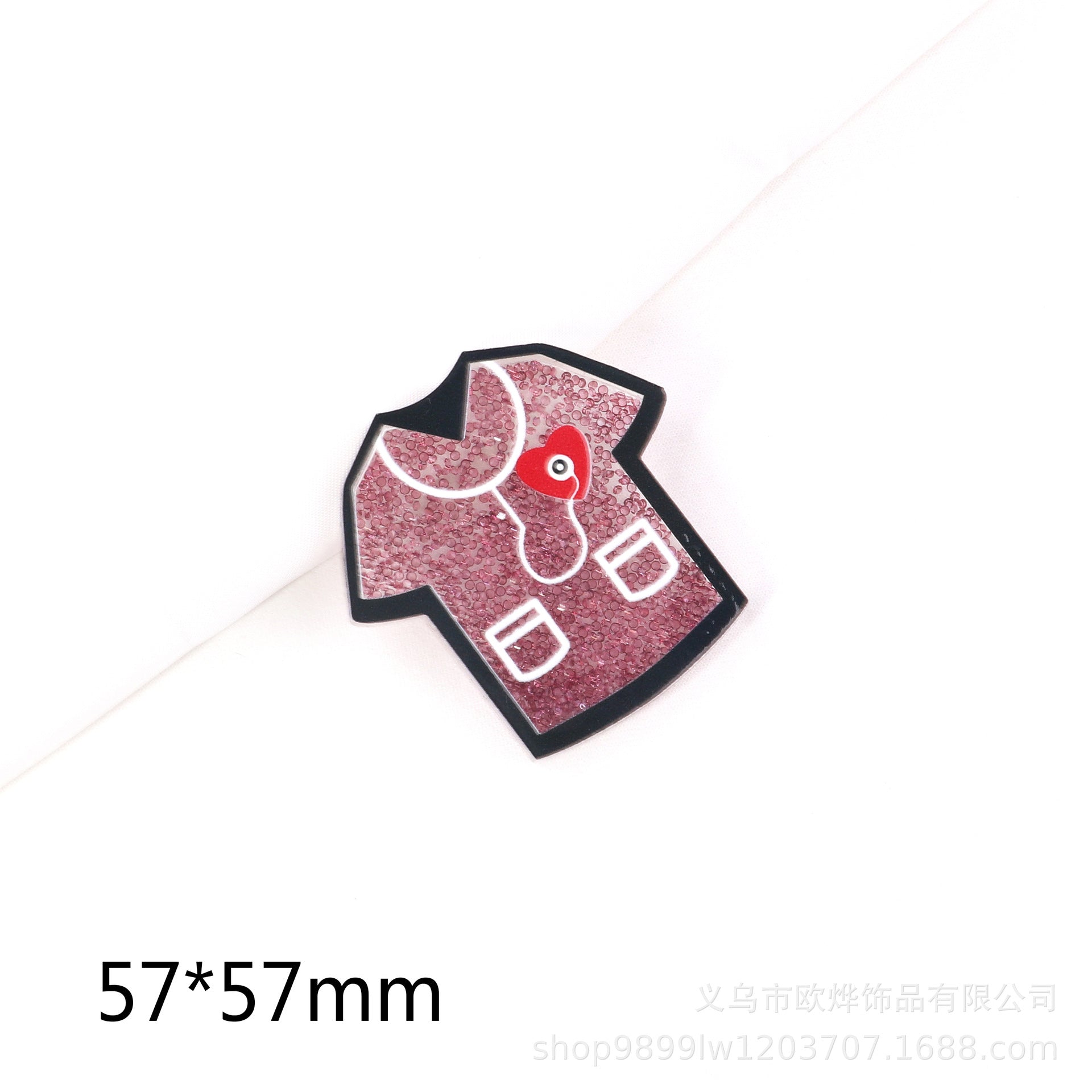 Wholesale 10PCS FlatBack Medical Clothes Quicksand Acrylic Bag Pin Patch DIY Accessories
